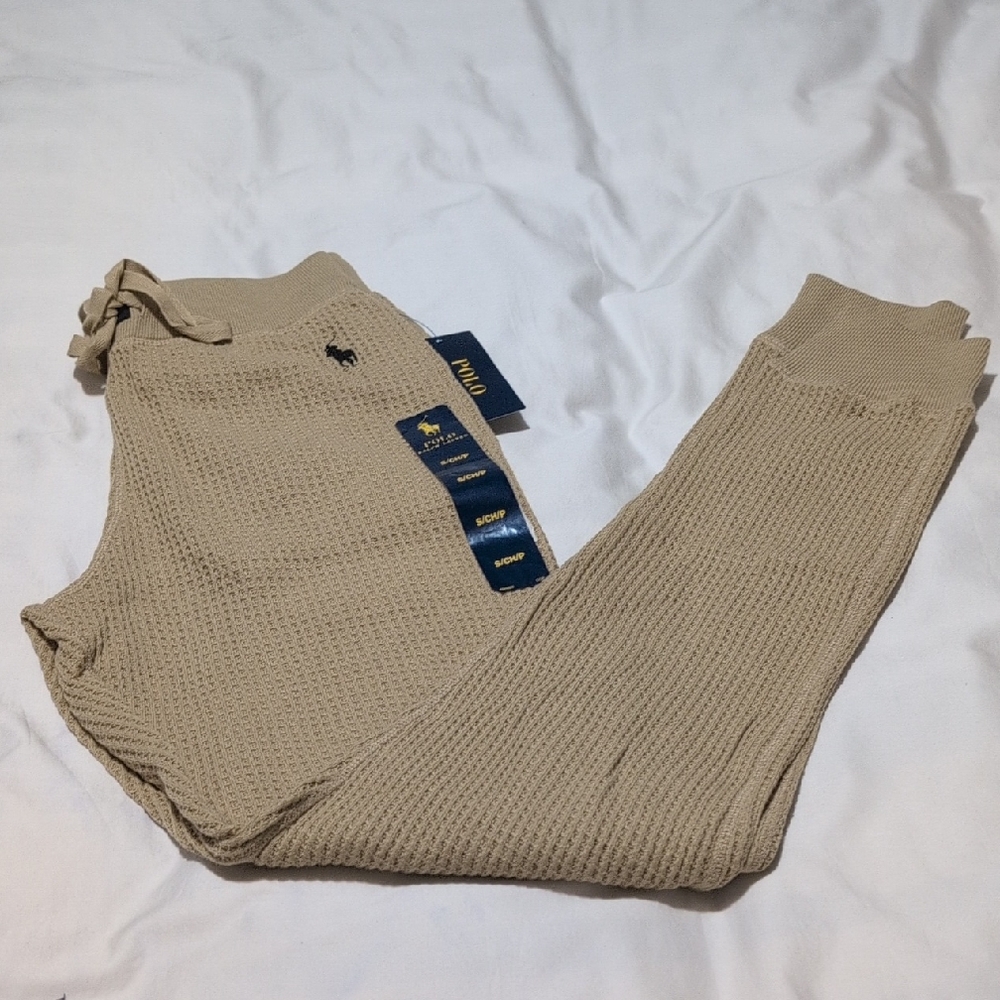 Polo Ralph Lauren Beige Waffle Knit Joggers
